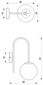 Nástenná lampa CAMBRIDGE 1xE14/60W/230V čierna/mosadz