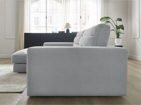 Svetlosivá zamatová rohová pohovka (ľavý roh/s leňoškou) Sierra – Bobochic Paris