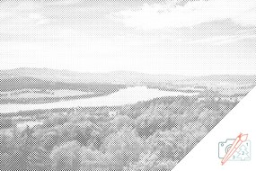 Gario Bodkovanie Národný park Šumava Rozmery: 60 x 40 cm, Rámovanie: Iba zrolované plátno, Farba bodiek: Čierna