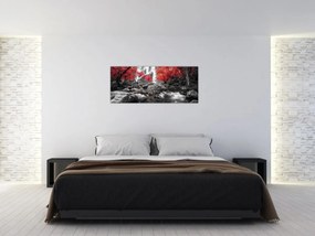 Obraz - Vodopády v jesennej krajine (120x50 cm)