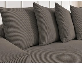 Taupe menčestrová rozkladacia/s úložným priestorom rohová pohovka Voltaire – Bobochic Paris