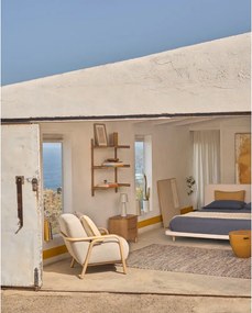 Béžová čalúnená dvojlôžková posteľ 180x200 cm Odum – Kave Home