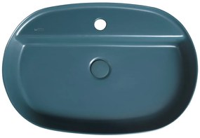 Isvea Isvea, INFINITY OVAL keramické umývadlo na dosku, 60x40 cm, matná zelena Petrol, 10NF65060-2P