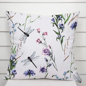 Biante Bavlnená obliečka na vankúš Sandra SA-429 Lúčne kvietky s vážkami 30 x 50 cm