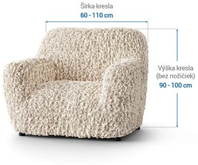 Bielastické poťahy VELVET béžové kreslo (š. 60 - 110 cm)