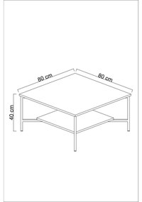 Konferenčný stolík Gold Line White