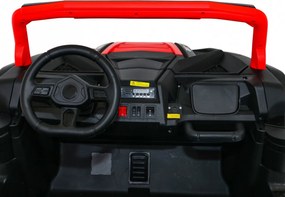 Ramiz ATV Závodná bugina pre 2 deti Červená + pohon 4x4 + diaľkové ovládanie + pomalý štart + MP3 LED
