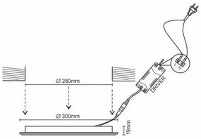 LED Podhľadové svietidlo LED/24W/230V