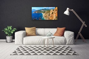 Obraz Canvas Útes pobrežie more hory 140x70 cm