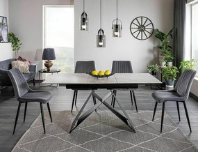 Jedálenský rozkladací stôl Westin 120/160 cm keramika čierny/biely mramor