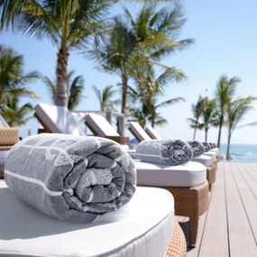 PLÁŽOVÁ OSUŠKA Z BAVLNY CAPRI 90X170 CM VZOROVANÁ