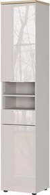 Krémová lesklá vysoká/úzka kúpeľňová skrinka 39x190 cm Tavira – Germania