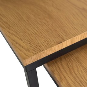 PROXIMA.store - Loftový set konferenčných stolíkov TEVET FARBA: čierny mramor, FARBA NÔH: čierna