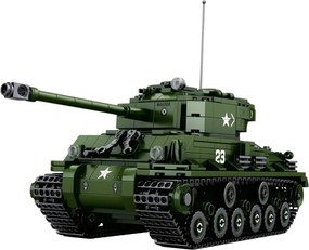 LEAN Toys Vojenský stavebný tank Sherman M4A3E8 v mierke 1:30 839 el.