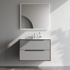 Skrinka s umývadlom 80 AM.PM Flash MNAFHX0802GM závesná, 2 zásuvky, matný grafitový