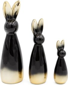 Veľkonočná dekorácia FIG 199 I čierna / zlatá (2 ks)