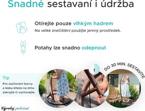 AKCIA Závesné kreslo KOKON so stojanom, béžové II. akosť