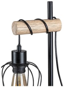 Rabalux Stojacie svietidlo FABIANO 2x40W | E27 - čierna, svetlé drevo