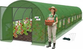 GARDEN LINE Záhradný fóliovník 10-segmentový, záhradný polytunel 10 × 5 × 2 m s krídlovými dverami TUN5108