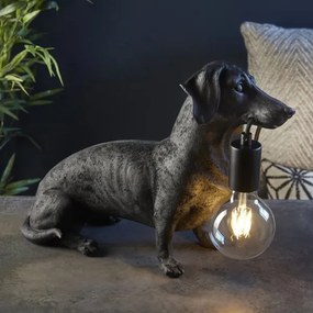 Endon 101188 - Stolná lampa DACHSHUND 1xE27/10W/230V čierna