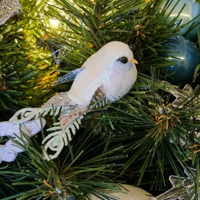 DECOLED Dekorace ptáček bílý, 9x4 cm - 2ks/bal.