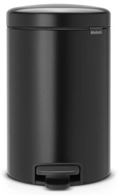 Matne čierny nášľapný oceľový odpadkový kôš 12 l NewIcon – Brabantia