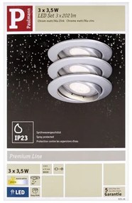 Paulmann 92516 - SADA 3x LED GU10/3,5W kúpeľňové podhľadové svietidlo 230V