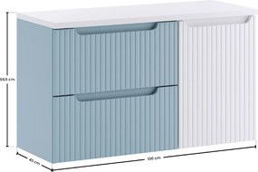 Comad Kúpeľňová skrinka pod doskové umývadlo s košom na bielizeň Nova Denim/Nova White 100 denim/biela