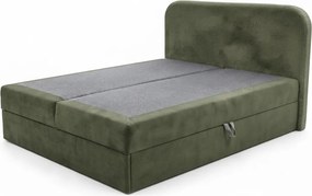 Čalúnená posteľ boxspring FORENA 160x200 cm tmavozelená Matrac: Bonell pružinová matrac