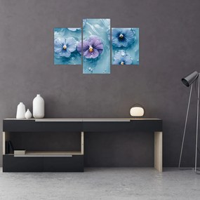 Obraz - Fialky vo vode (90x60 cm)