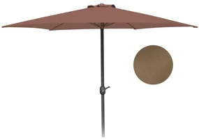 Slnečník 270 cm šedohnedý MANGO s kľukou KLC