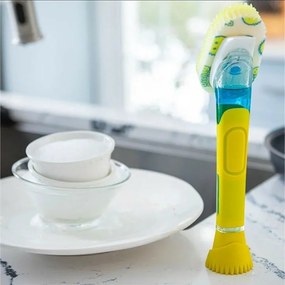 Scrub Daddy Dish Daddy hubka na umývanie riadu, s rukoväťou a dávkovačom saponátu