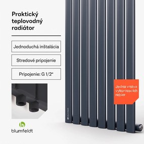 Blumfeldt Tallheo, 47 x 160, radiátor, rúrkový radiátor, 728 W, teplá voda, 1/2