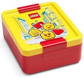 Set žlto-červeného desiatového boxu a fľaše na pitie LEGO® Iconic