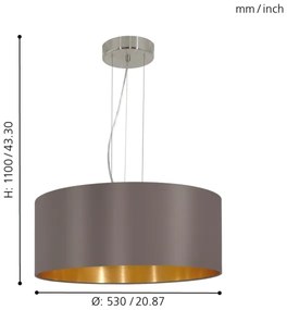 Eglo 31608 - Luster na lanku MASERLO 3xE27/60W/230V