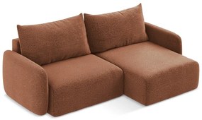 Rozkladacia/s úložným priestorom rohová pohovka v tehlovej farbe (pravý roh) Kalena – Makamii