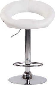 2x Barová stoličkaOlinda - koženka, chróm rám - biela