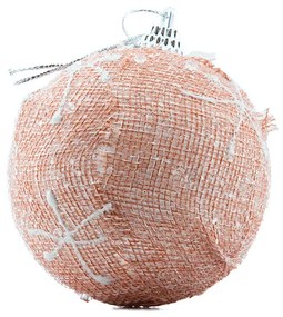 DECOLED Plastová guľa, d. 8 cm, ružová, so snehovou vločkou