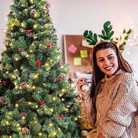 Vianočný stromček s LED diódami, rôzne typy, teplá biela, 320 LED- ov, 210 cm