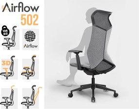 Ergonomická kancelárska stolička MOSH Airflow 502 - šedá