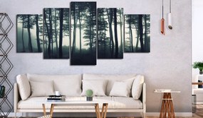 Artgeist Obraz - Dark Forest (5 Parts) Wide Veľkosť: 100x50, Verzia: Na talianskom plátne