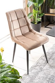 SI Elegantná zamatová stolička béžová