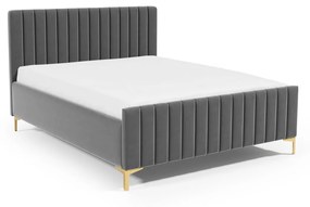 Posteľ RUBY 25 STANDARD 160x200 cm - zlaté nohy Tmavomodrá