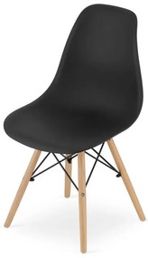 Set 4 stoličiek OSAKA čierne / prírodné nohy