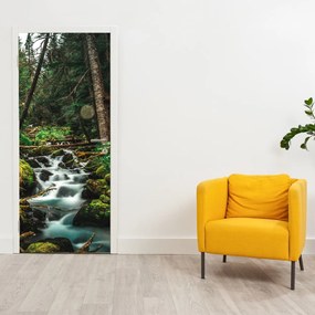 Fototapeta na dvere - Potok v lese (95x205cm)