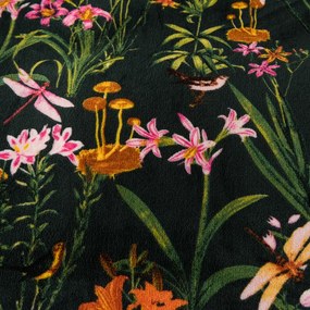 Sada mikroplyšových obliečok MYSTIC GARDEN tmavozelené + obliečka mikroplyš SOFT 180x200 cm biele, dvojposteľ