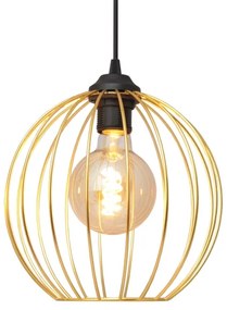 Luster na lanku MERCURE 1xE27/15W/230V zlatá/čierna