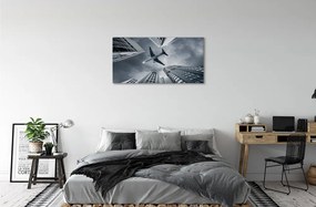 Obraz canvas Veľkomesto oblačnosti letún neba 120x60 cm
