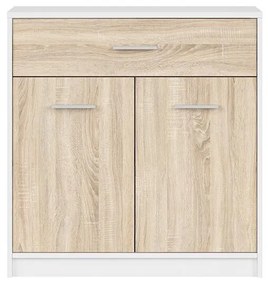 Komoda BRW Nepo Plus 5 (biela + dub sonoma) . Vlastná spoľahlivá doprava až k Vám domov. 1098290
