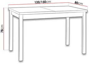 Rozkladací jedálenský stôl Deasal 80 x 120 150 I (dub artisan + biela) (pre 2-6 osôb). Vlastná spoľahlivá doprava až k Vám domov. 1105365